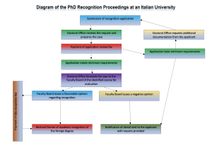 diagram of phd recognition in italian university
